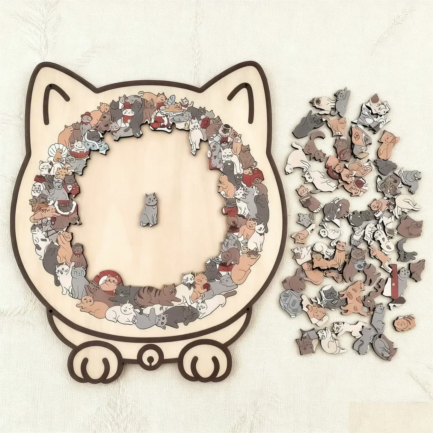 Houten Kattenpuzzel 135 Stukjes – Mooi Decoratief Legpuzzel voor Ontspanning en Interieur