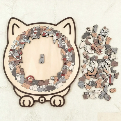Houten Kattenpuzzel 135 Stukjes – Mooi Decoratief Legpuzzel voor Ontspanning en Interieur