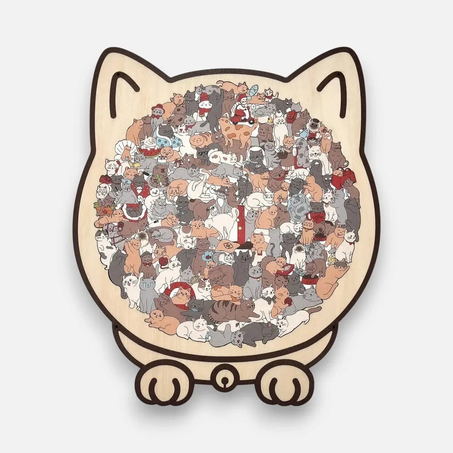 Houten Kattenpuzzel 135 Stukjes – Mooi Decoratief Legpuzzel voor Ontspanning en Interieur