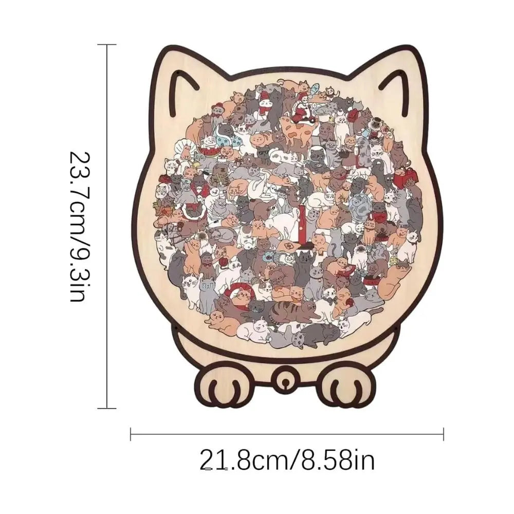 Houten Kattenpuzzel 135 Stukjes – Mooi Decoratief Legpuzzel voor Ontspanning en Interieur