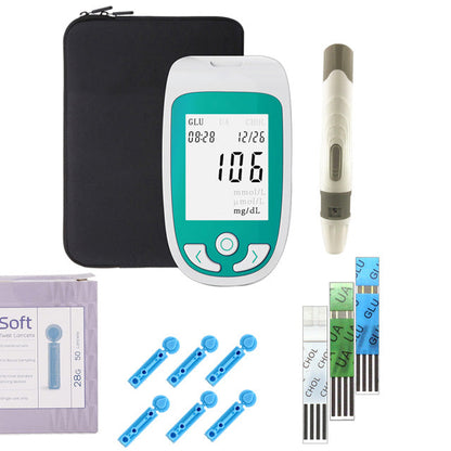 Multifunctionele Gezondheidsmeter 3-in-1 Thuistester Cholesterol Glucosewaarde Urinezuur Digitale Bloedsuikermeter Snelle Zelftest