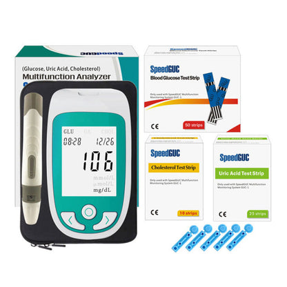 Multifunctionele Gezondheidsmeter 3-in-1 Thuistester Cholesterol Glucosewaarde Urinezuur Digitale Bloedsuikermeter Snelle Zelftest