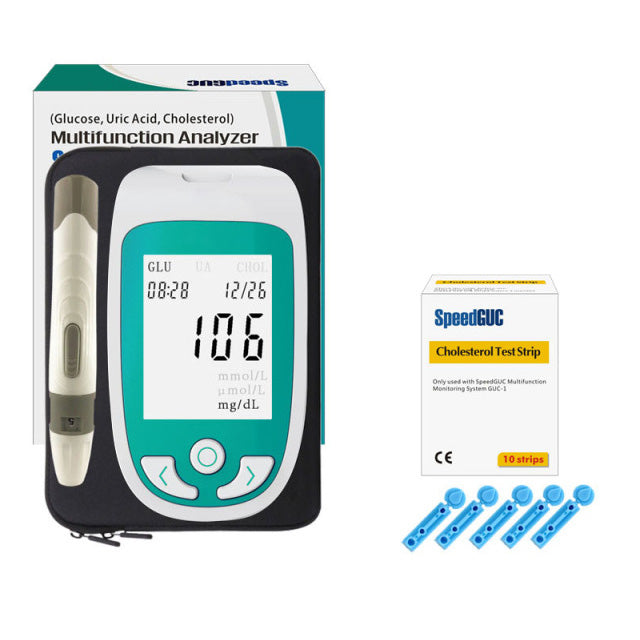 Multifunctionele Gezondheidsmeter 3-in-1 Thuistester Cholesterol Glucosewaarde Urinezuur Digitale Bloedsuikermeter Snelle Zelftest