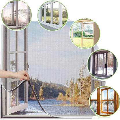 Raamhor met Klittenband – Insectenhor voor Ramen en Deuren – Zwart en Wit – Wasbaar en Herbruikbaar