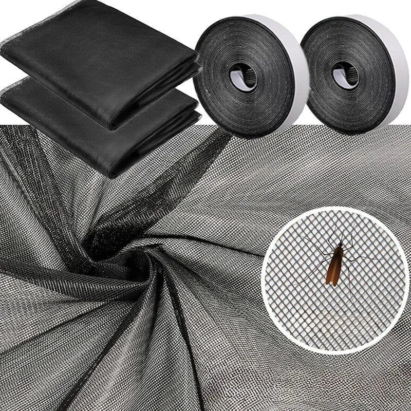 Raamhor met Klittenband – Insectenhor voor Ramen en Deuren – Zwart en Wit – Wasbaar en Herbruikbaar