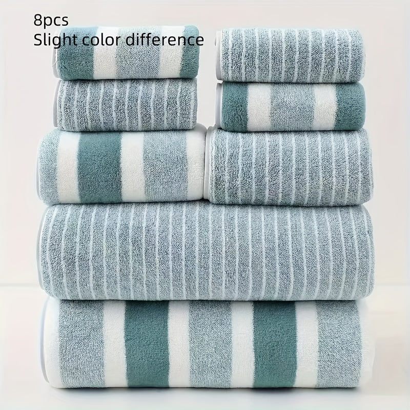 Badhanddoeken Set 8 Stuks Koraalvlies Zacht Sneldrogend Badkamer Handdoekenset Absorberend Douche Wellness Reizen