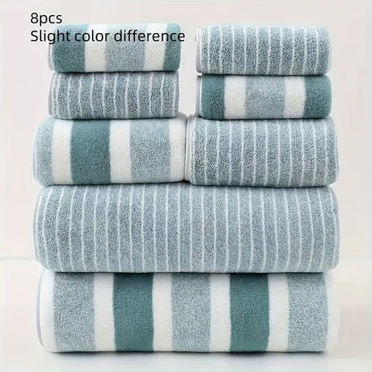 Badhanddoeken Set 8 Stuks Koraalvlies Zacht Sneldrogend Badkamer Handdoekenset Absorberend Douche Wellness Reizen
