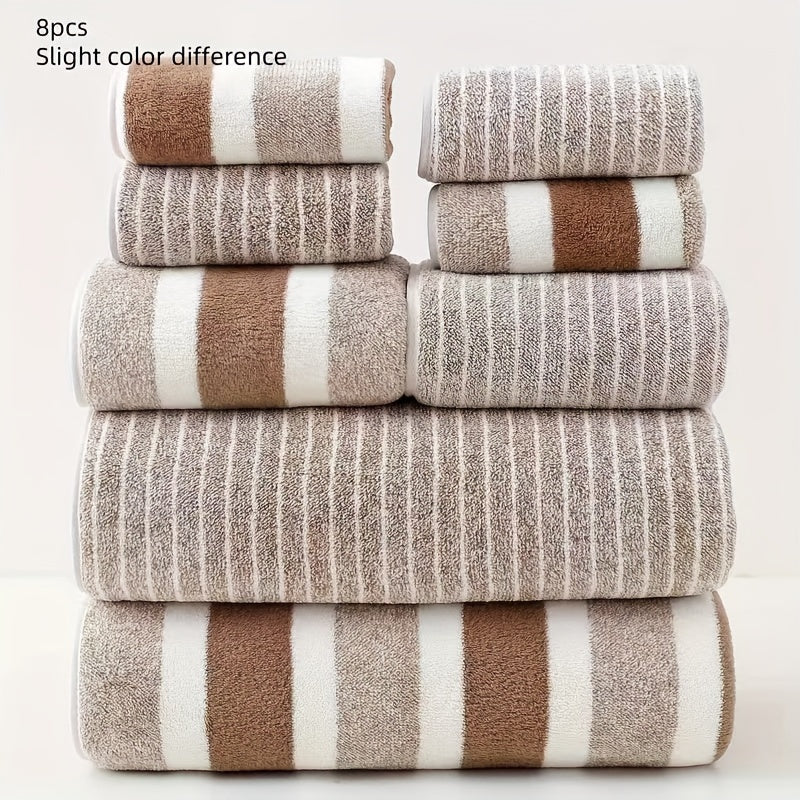 Badhanddoeken Set 8 Stuks Koraalvlies Zacht Sneldrogend Badkamer Handdoekenset Absorberend Douche Wellness Reizen