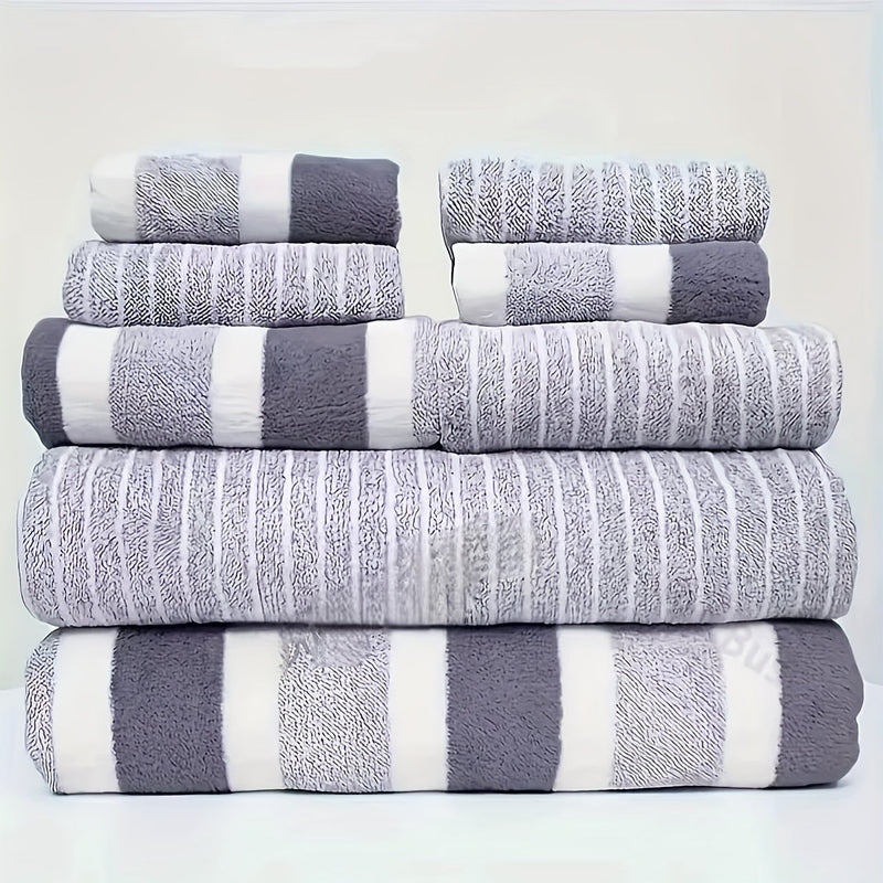 Badhanddoeken Set 8 Stuks Koraalvlies Zacht Sneldrogend Badkamer Handdoekenset Absorberend Douche Wellness Reizen