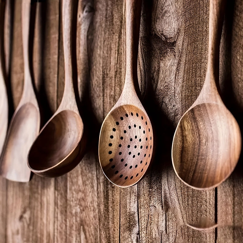 Keukengerei Set Hout 5 Delig Keuken Kookgerei Lepels Spatel Pollepel Natuurlijke Houten Set Duurzaam Koken Keukenset