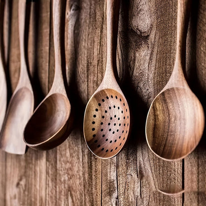 Keukengerei Set Hout 5 Delig Keuken Kookgerei Lepels Spatel Pollepel Natuurlijke Houten Set Duurzaam Koken Keukenset