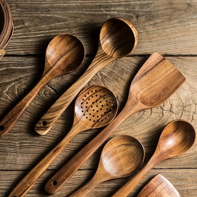 Sansoti Oakline | Houten Keukengerei Set 5-Delig – Luxe & Duurzaam Kookgerei