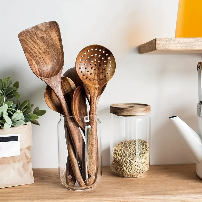 Sansoti Oakline | Houten Keukengerei Set 5-Delig – Luxe & Duurzaam Kookgerei