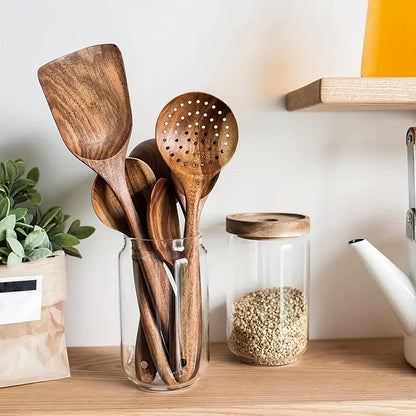 Sansoti Oakline | Houten Keukengerei Set 5-Delig – Luxe & Duurzaam Kookgerei
