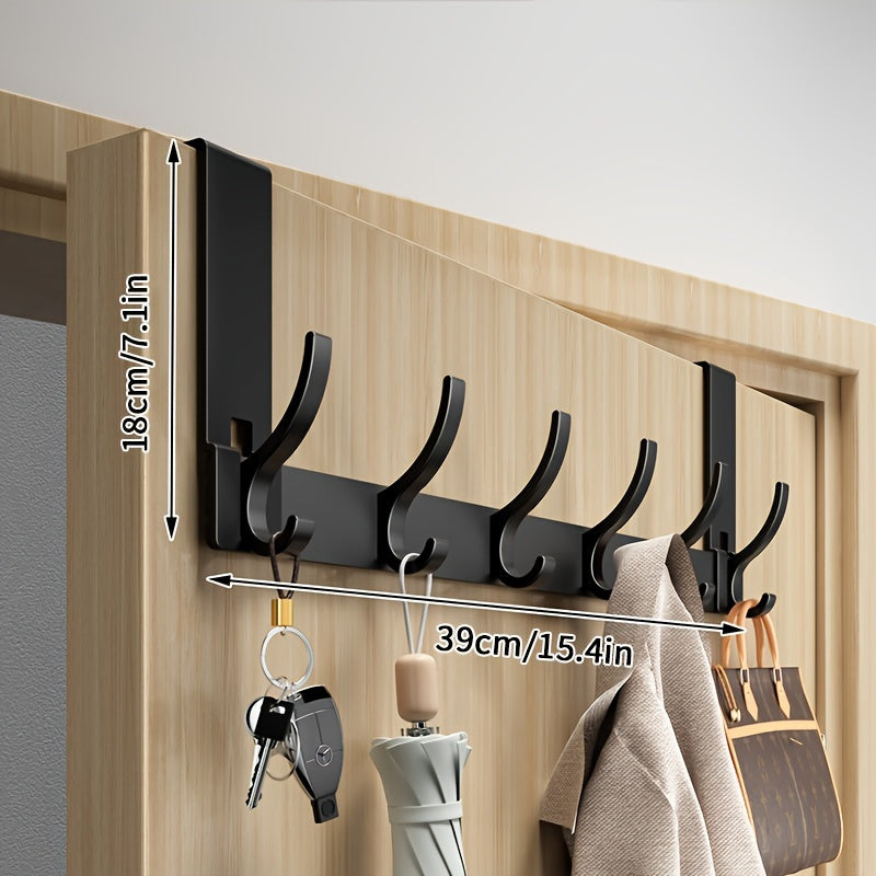Deurkapstok Aluminium 39cm Zwart Over Deur Kapstok Jassen Handdoeken Kapstokhaak Zonder Boren Ruimtebesparend Organizer