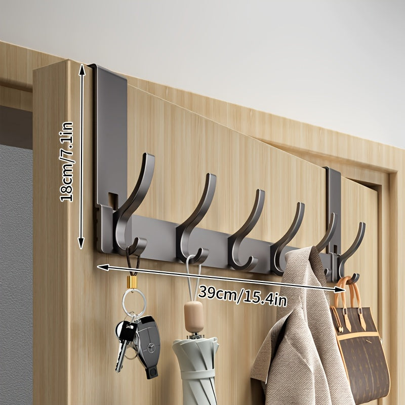 Deurkapstok Aluminium 39cm Zwart Over Deur Kapstok Jassen Handdoeken Kapstokhaak Zonder Boren Ruimtebesparend Organizer
