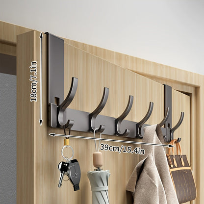 Deurkapstok Aluminium 39cm Zwart Over Deur Kapstok Jassen Handdoeken Kapstokhaak Zonder Boren Ruimtebesparend Organizer