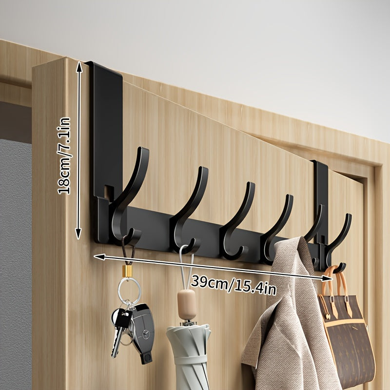 Deurkapstok Aluminium 39cm Zwart Over Deur Kapstok Jassen Handdoeken Kapstokhaak Zonder Boren Ruimtebesparend Organizer