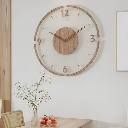 Minimalistische Wandklok Hout Acryl Stil Uurwerk 30-35cm Scandinavisch Interieur Modern Design Klok