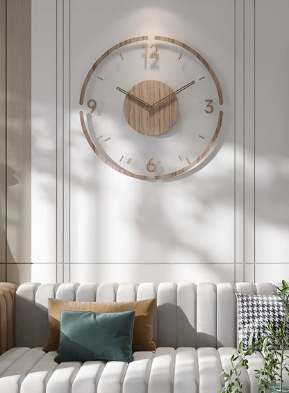 Minimalistische Wandklok Hout Acryl Stil Uurwerk 30-35cm Scandinavisch Interieur Modern Design Klok