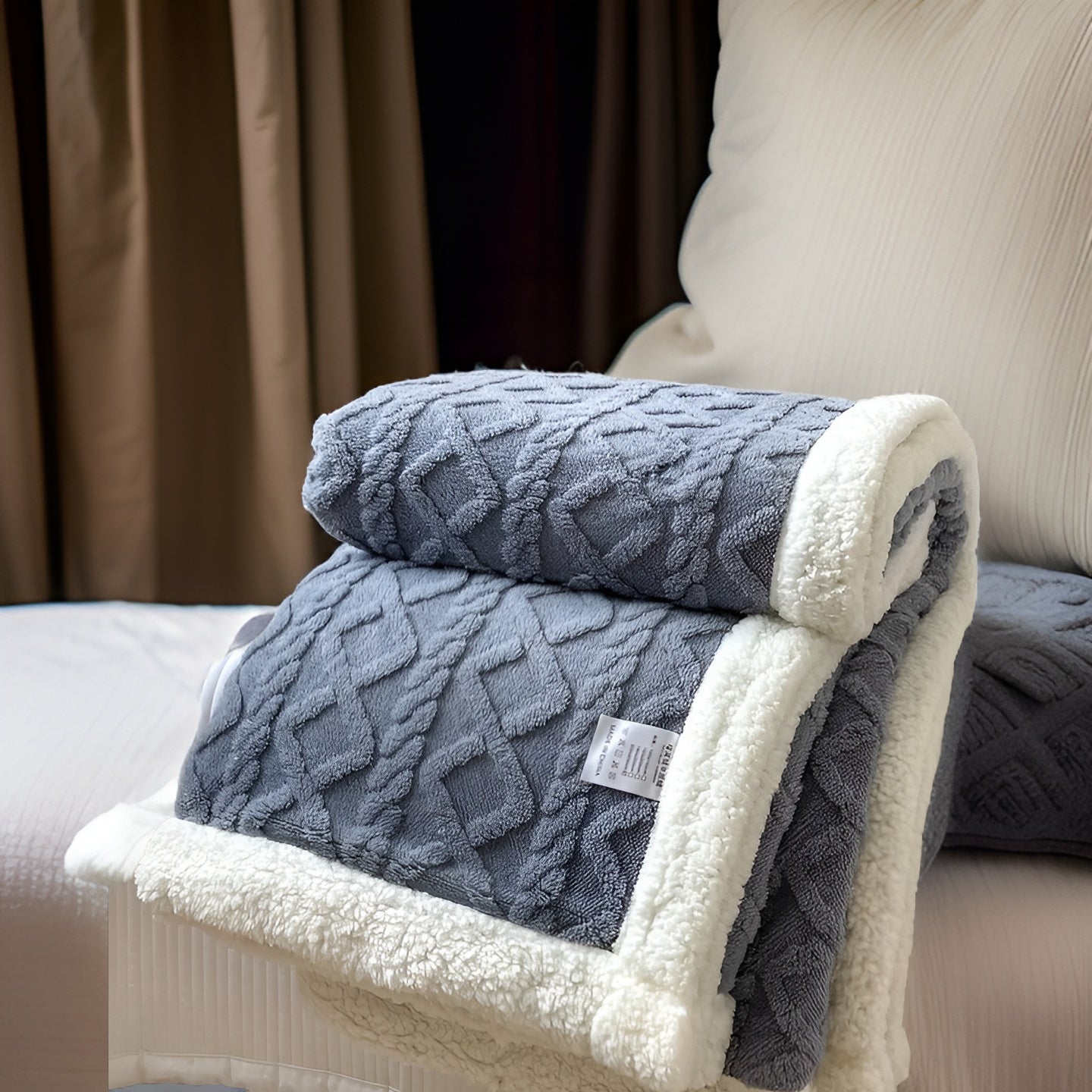 Fleecedeken Tweezijdig Polyester Grijs Wit Bank Bed Warm Deken 100x150 150x200 200x230 cm Zacht Plaid Winterdeken Sherpa Deken