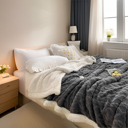 Fleecedeken Tweezijdig Polyester Grijs Wit Bank Bed Warm Deken 100x150 150x200 200x230 cm Zacht Plaid Winterdeken Sherpa Deken