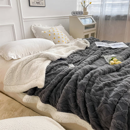 Fleecedeken Tweezijdig Polyester Grijs Wit Bank Bed Warm Deken 100x150 150x200 200x230 cm Zacht Plaid Winterdeken Sherpa Deken