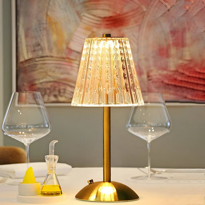 Draadloze Vintage Tafellamp met Glas – Oplaadbare Sfeerverlichting voor Woonkamer & Slaapkamer