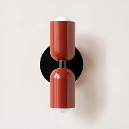 Wandlamp Metaal Kunststof Dubbelzijdig Rood Beige Wandverlichting Binnen LED E27 Slaapkamer Woonkamer Design Lamp