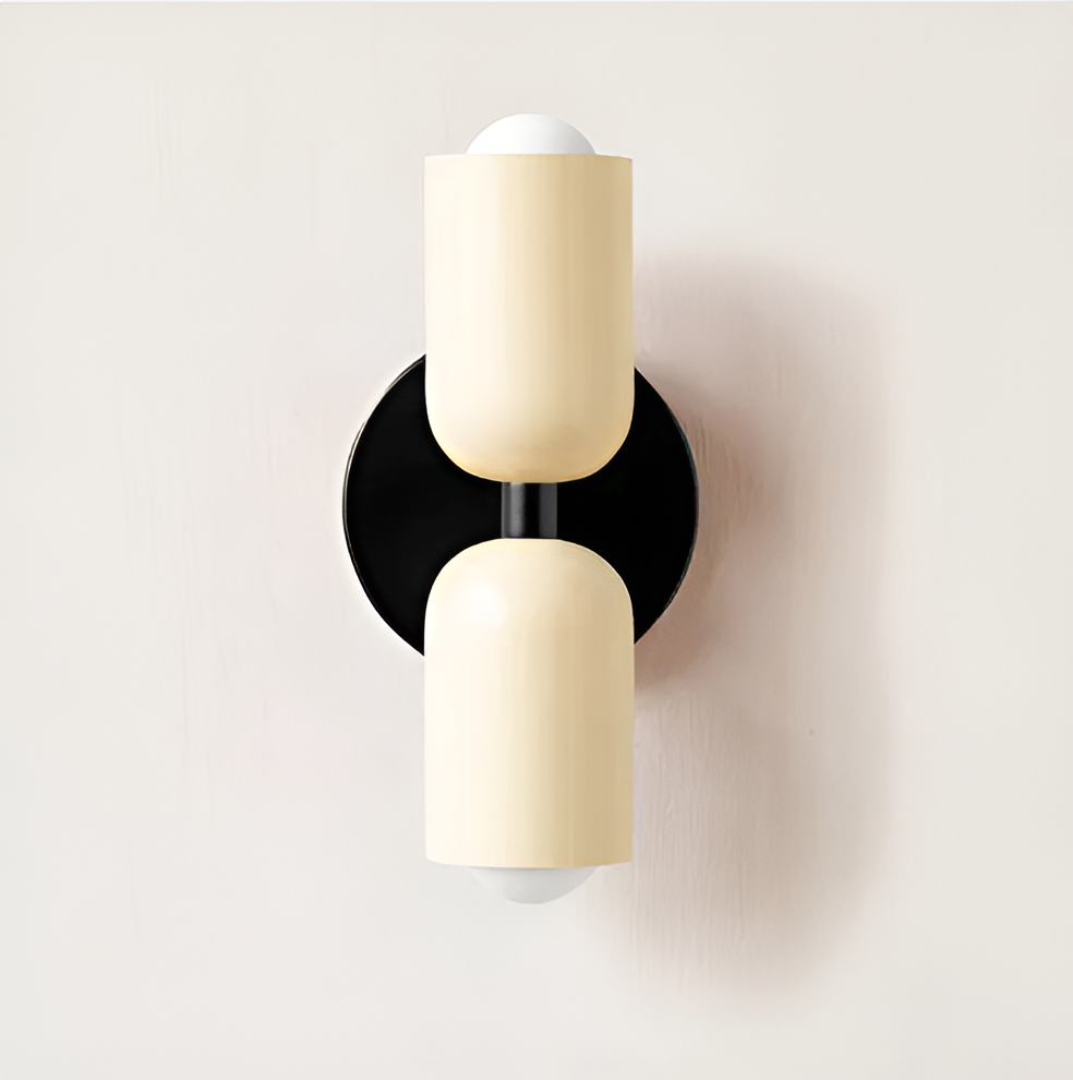 Wandlamp Metaal Kunststof Dubbelzijdig Rood Beige Wandverlichting Binnen LED E27 Slaapkamer Woonkamer Design Lamp