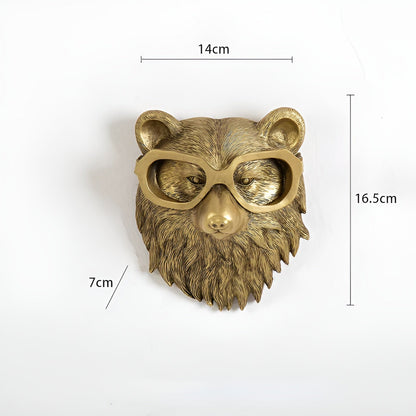 Wandhaak Dierenkop Goud Kapstokhaak Decoratie Wand Resin