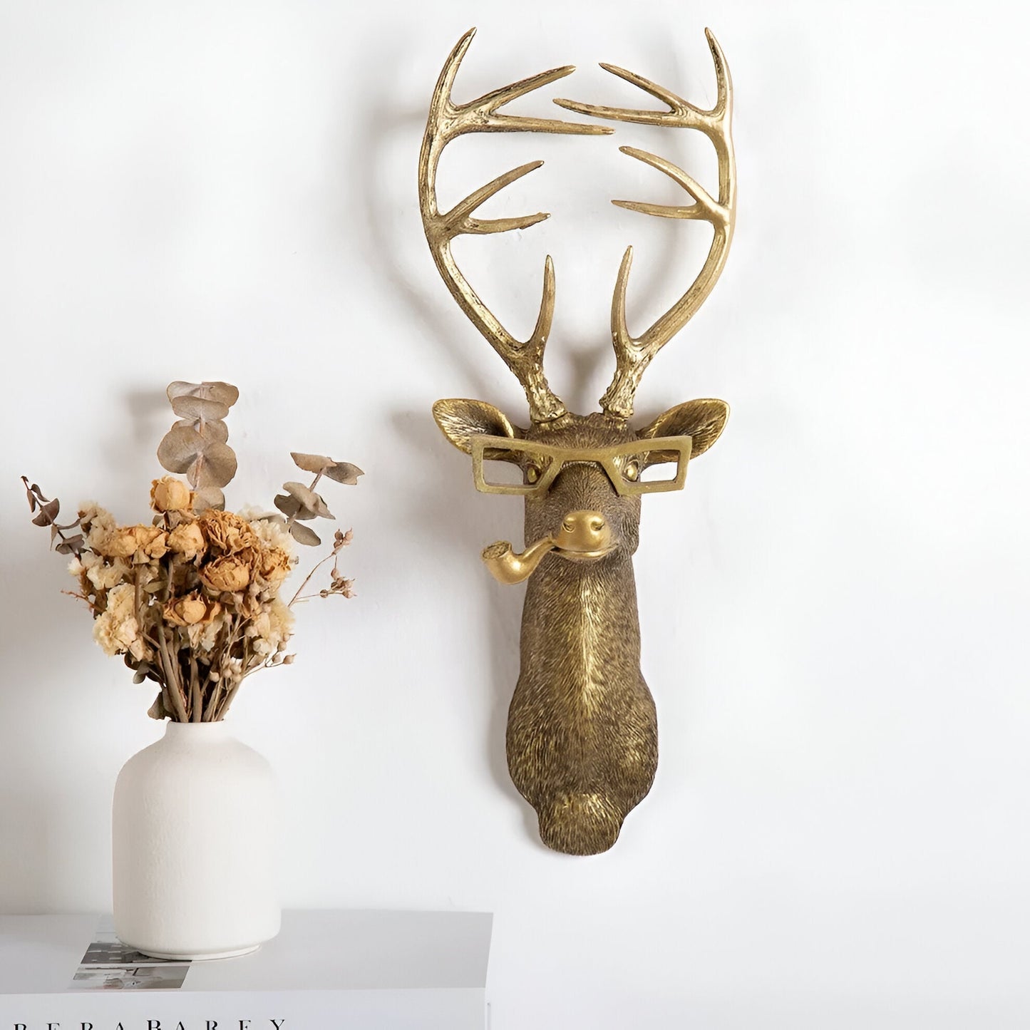 Wandhaak Dierenkop Goud Kapstokhaak Decoratie Wand Resin