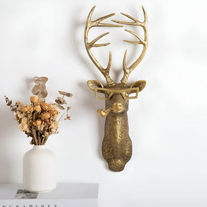 Wandhaak Dierenkop Goud Kapstokhaak Decoratie Wand Resin