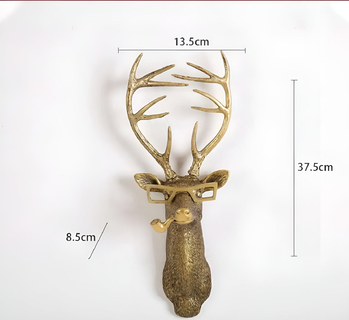 Wandhaak Dierenkop Goud Kapstokhaak Decoratie Wand Resin