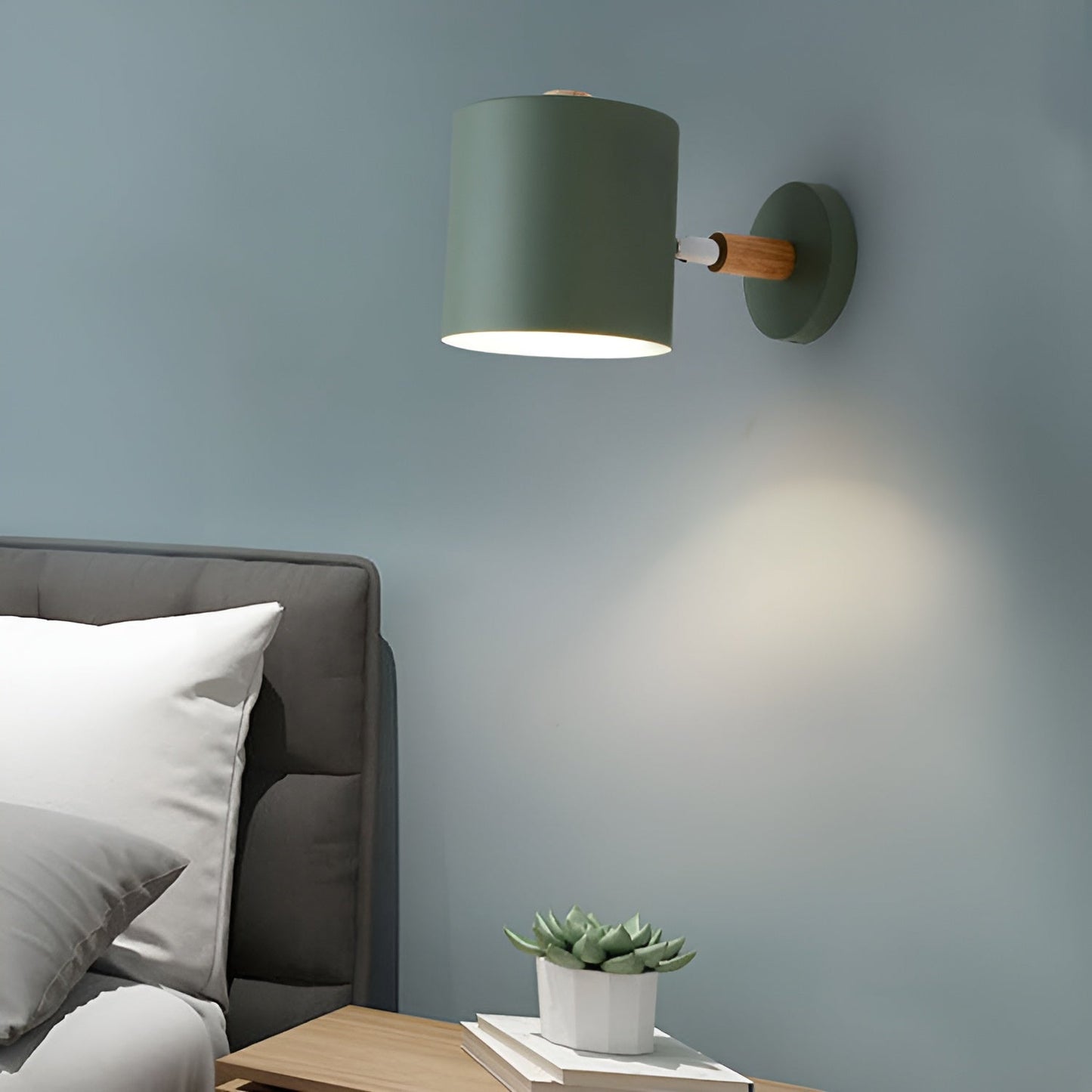 Wandlamp Metaal Hout Roze Verstelbaar 13x14 cm E27 Binnenverlichting Slaapkamer Kinderkamer Bedlamp Scandinavisch