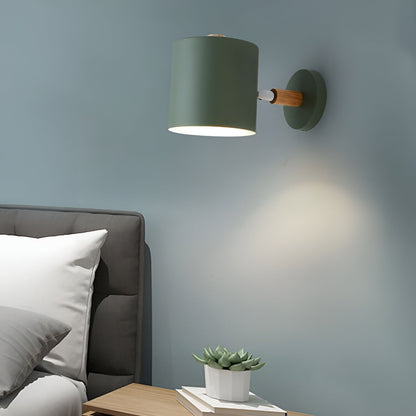 Wandlamp Metaal Hout Roze Verstelbaar 13x14 cm E27 Binnenverlichting Slaapkamer Kinderkamer Bedlamp Scandinavisch