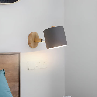 Wandlamp Metaal Hout Roze Verstelbaar 13x14 cm E27 Binnenverlichting Slaapkamer Kinderkamer Bedlamp Scandinavisch