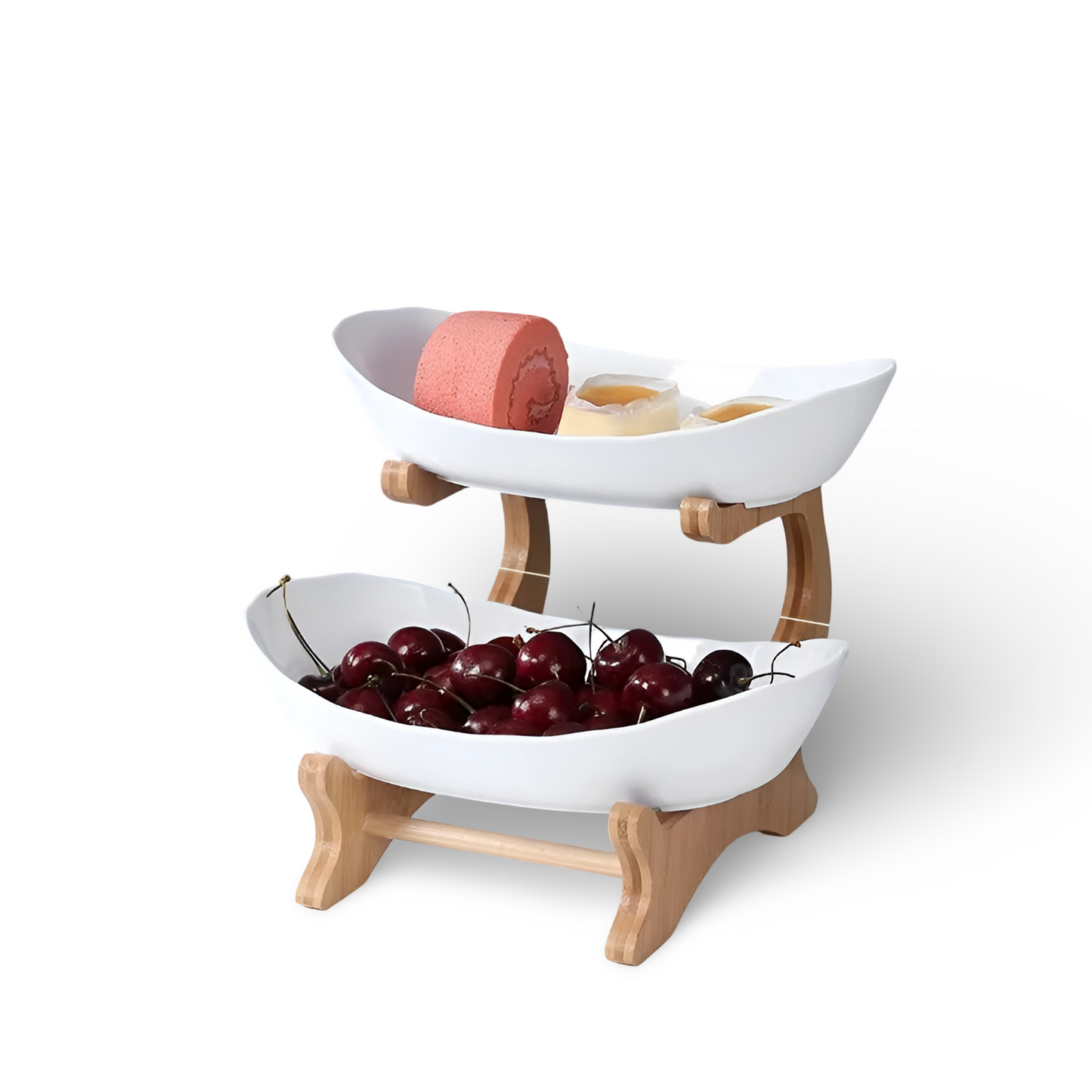 Fruitmand 3 Etages Houten Standaard Met Schalen Keuken Organizer