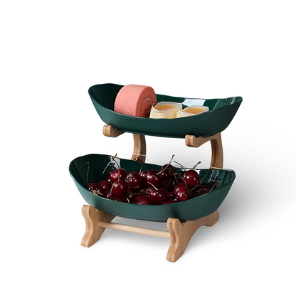 Fruitmand 3 Etages Houten Standaard Met Schalen Keuken Organizer