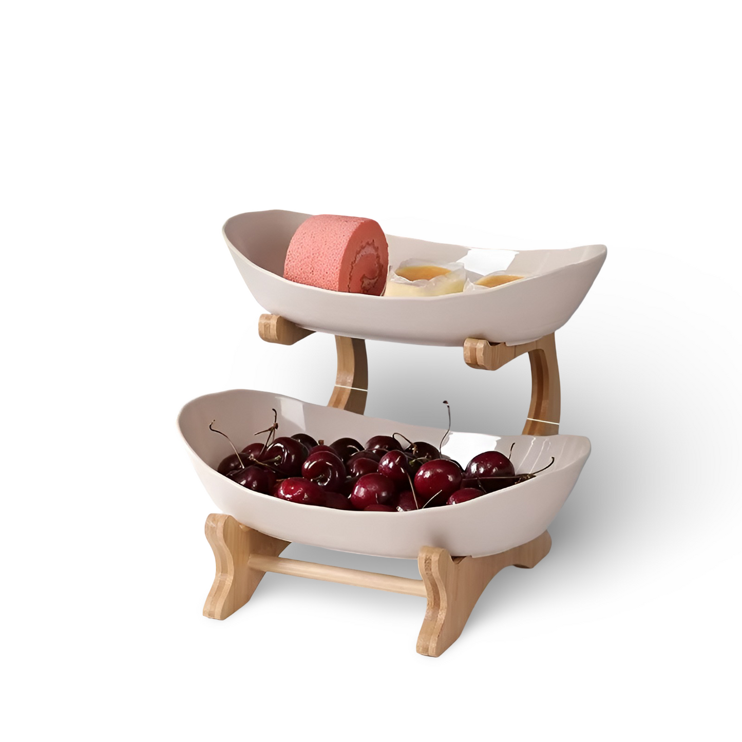 Fruitmand 3 Etages Houten Standaard Met Schalen Keuken Organizer