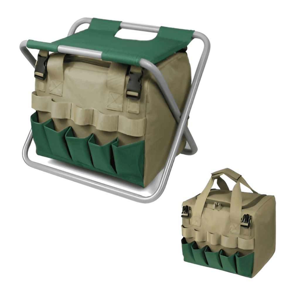 Tuin Gereedschap Set 6 Delig Met Opvouwbare Kruk En Tas