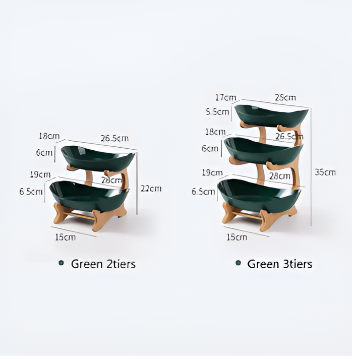 Fruitmand 3 Etages Houten Standaard Met Schalen Keuken Organizer