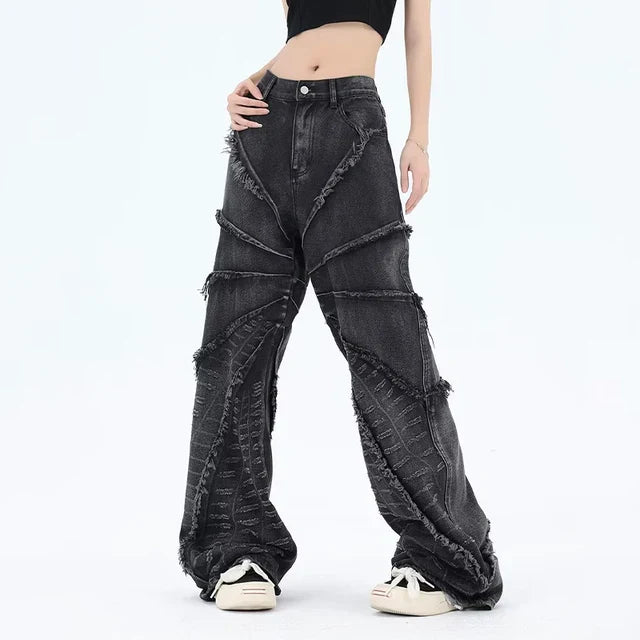 Punk Jeans Zwart Ruig Model voor Mannen - StudioMarella