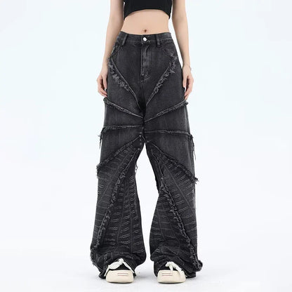 Punk Jeans Zwart Ruig Model voor Mannen