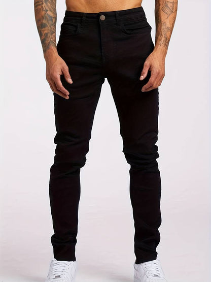 Heren Jeans Slank Fit – Slimme Urban Spijkerbroek voor Dagelijks Gebruik