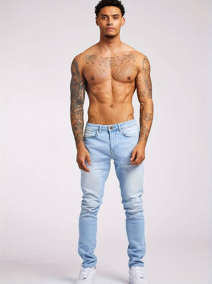 Heren Jeans Slank Fit – Slimme Urban Spijkerbroek voor Dagelijks Gebruik