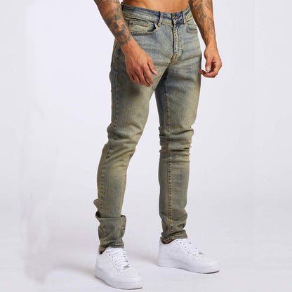Heren Jeans Slank Fit – Slimme Urban Spijkerbroek voor Dagelijks Gebruik