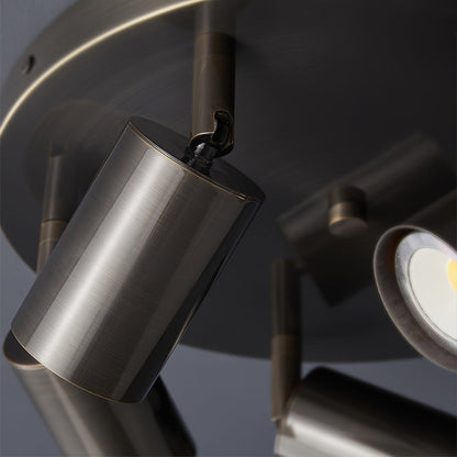Plafondlamp Metalen Vloerlamp met Messing Afwerking Industriële Kroonluchter 3 of 5 Lichtpunten GU10 Fitting 25W per Lamp Moderne Hanglamp Koperkleur Zwart