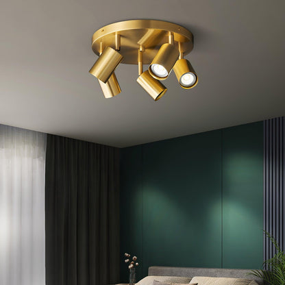 Plafondlamp Metalen Vloerlamp met Messing Afwerking Industriële Kroonluchter 3 of 5 Lichtpunten GU10 Fitting 25W per Lamp Moderne Hanglamp Koperkleur Zwart