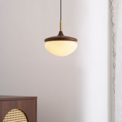 Vintage Hanglamp Metaal en Glas Beige-Goud 22 cm Scandinavische Sfeer Eetkamer Woonkamer